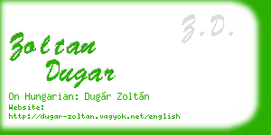 zoltan dugar business card